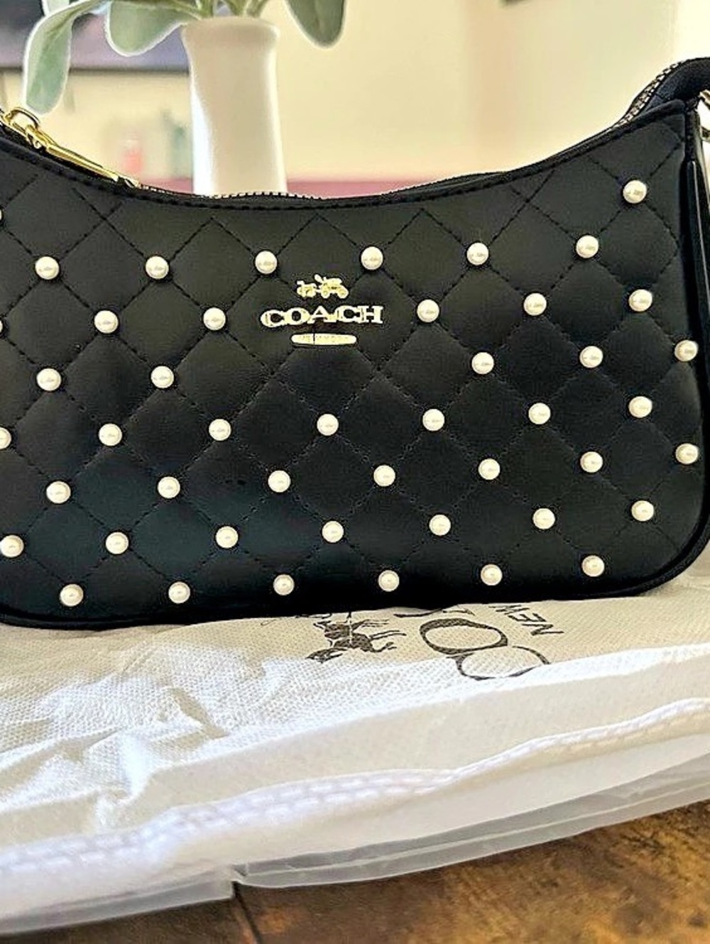 Coach Studded Black Shoulder Bag